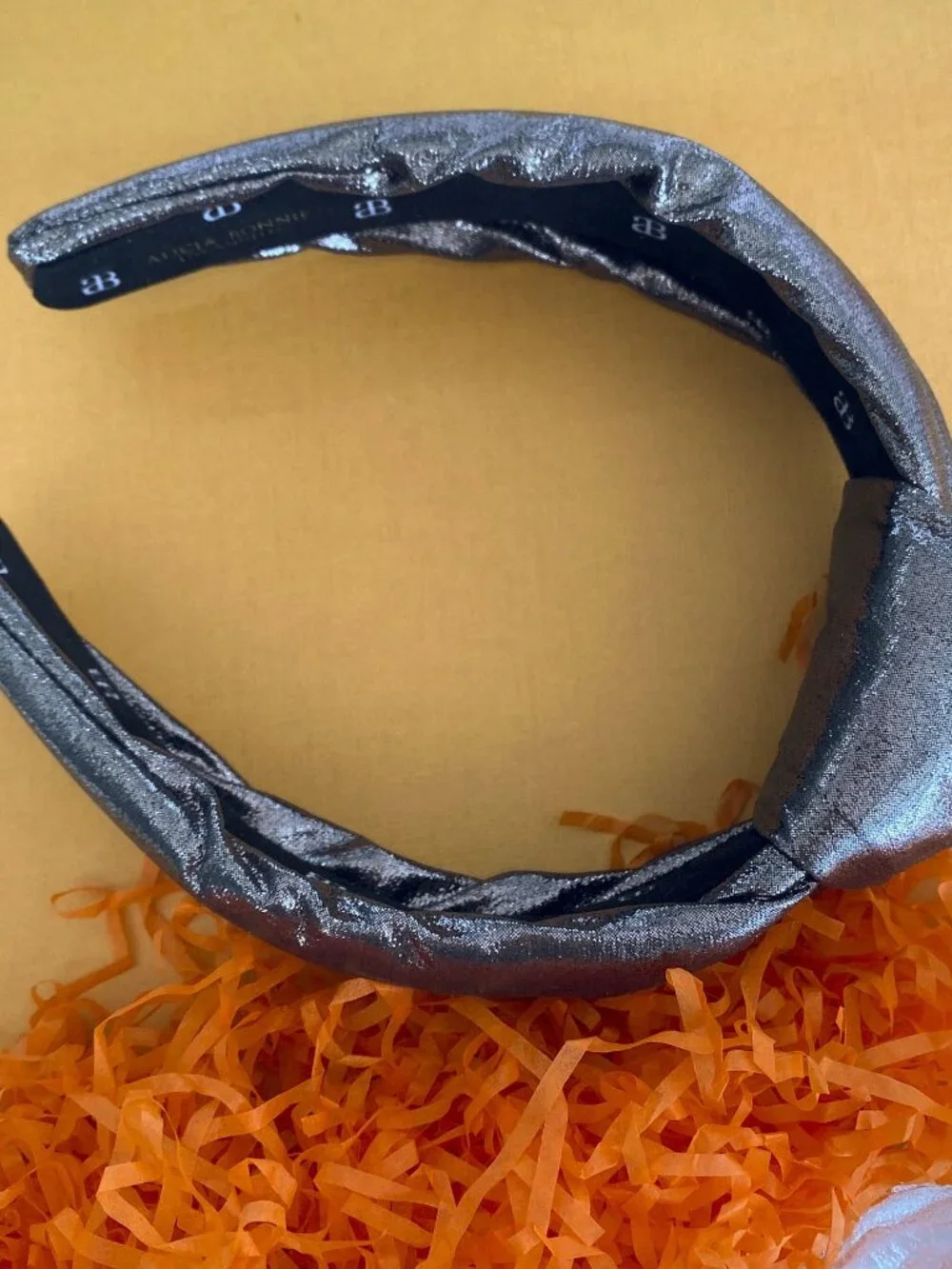 Alicia Bonnie The Precious Metals Faux Leather Knotted Headband - Bronze Metalli